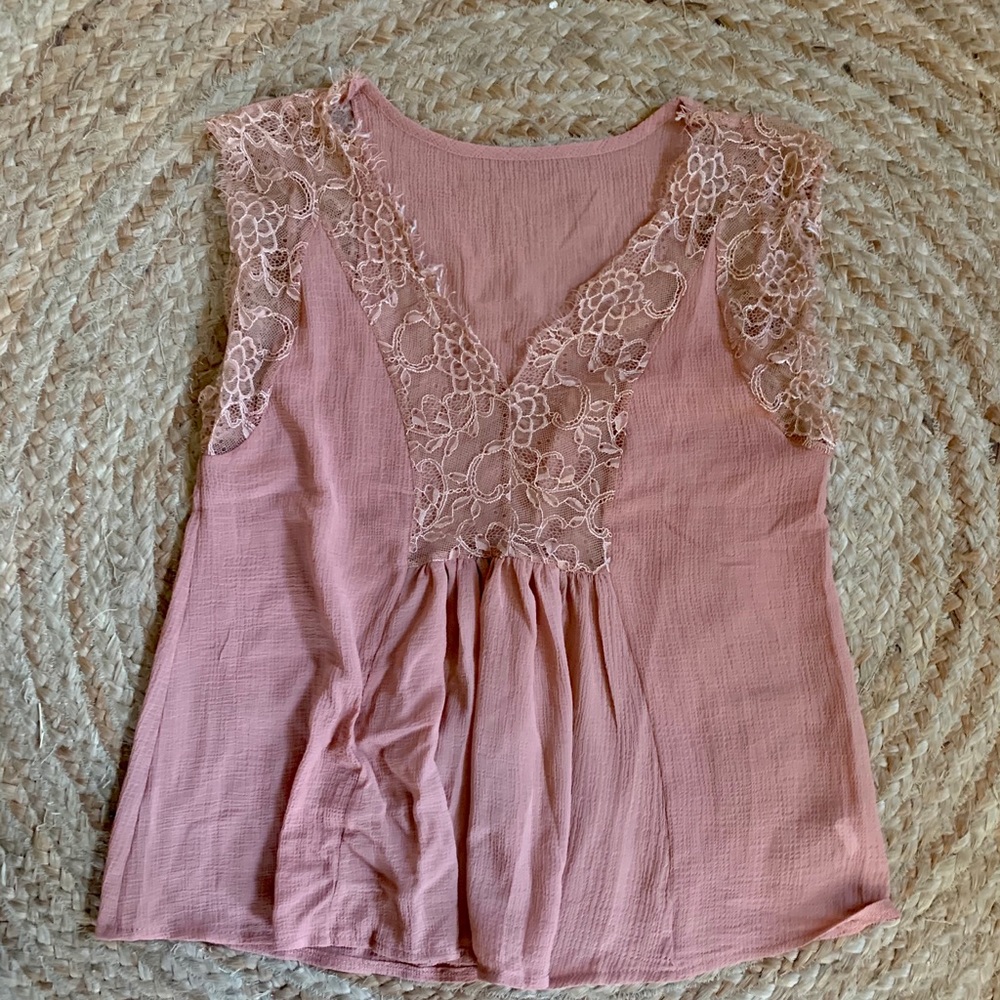 Sheered lace top